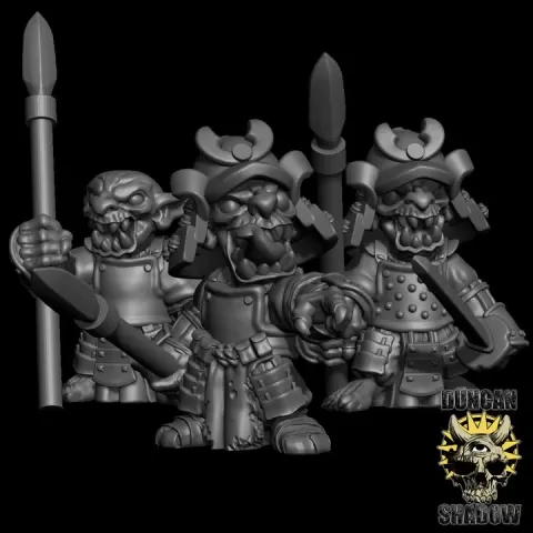 Goblin Samurai with Spears (Pre Supported) by Duncan Shadow