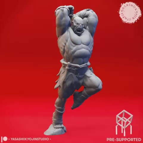 Leaping Orc - Tabletop Miniature (Pre-Supported) by YKS Miniatures