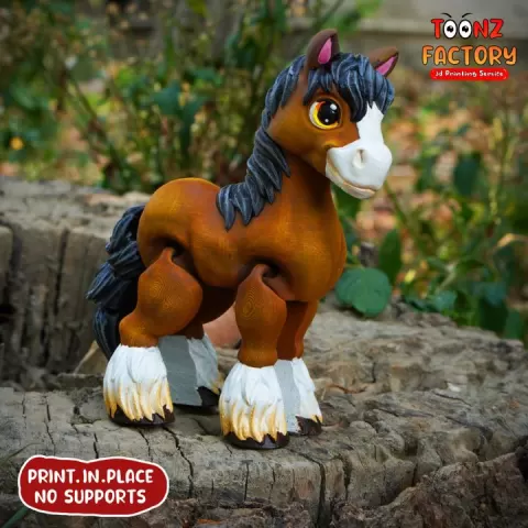 PRINT IN PLACE CUTE FLEXI CLYDESDALE HORSE by Toonz Factory