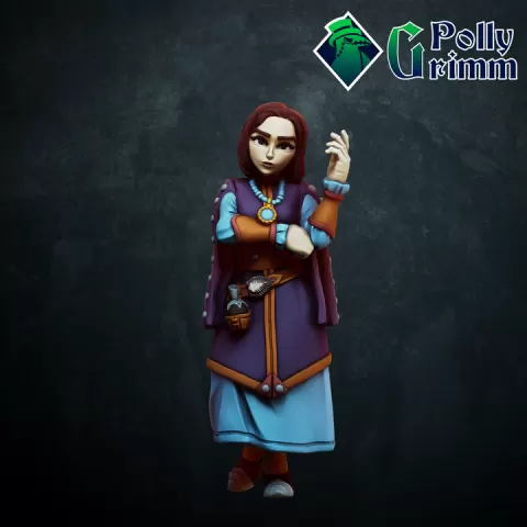 Fantasy and dnd miniatures for tabletop games. Magical noble girl. Ver 2 by PollyGrimm