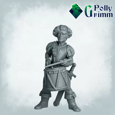 Fantasy and historic miniatures for tabletop games. Imperial Humans. Men at arms, musicians by PollyGrimm