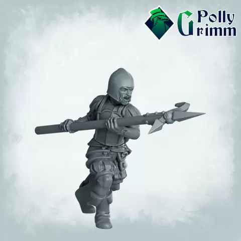 Fantasy and historic miniatures for tabletop games. Imperial Humans. Men at arms, spear-man by PollyGrimm