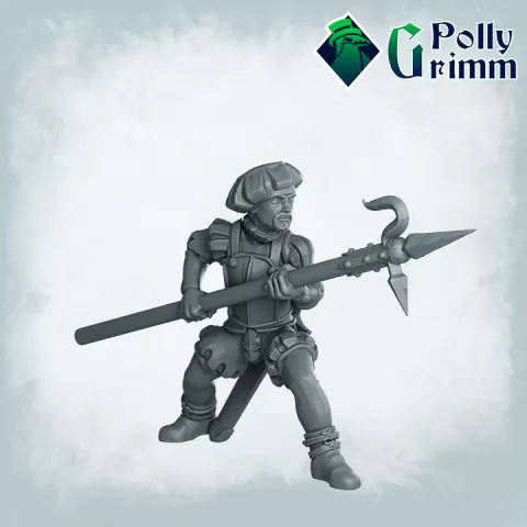 Fantasy and historic miniatures for tabletop games. Imperial Humans. Men at arms, spear-man by PollyGrimm