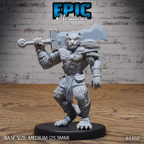 Tiger Folk Adventurer / Predator Cat / Catfolk / Feline Beast / Sword Master Animal / Brave Monk Warrior by Epic-Miniatures