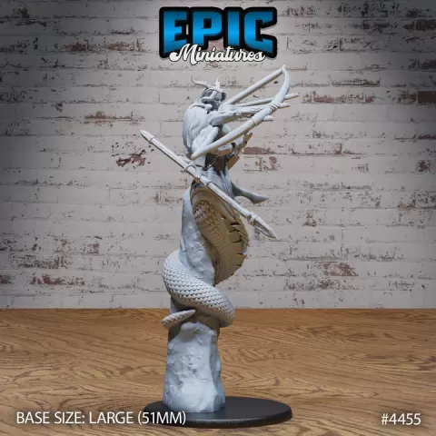 Naga Death Envoy Shooting / Ancient Asian Serpent / Majestic Lizardfolk Warrior / Myth Creature/ Legendary Leader / Underworld Encounter by Epic-Miniatures