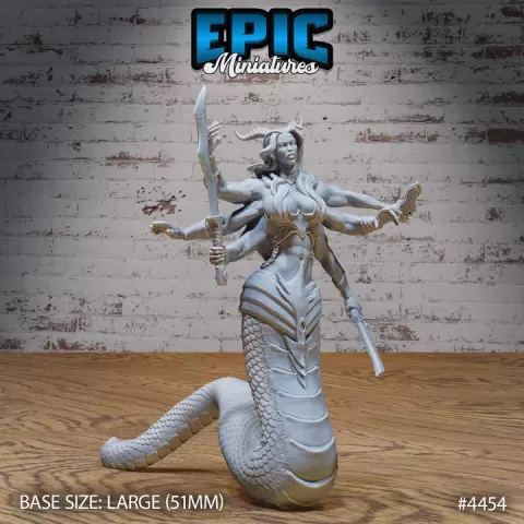 Naga Death Envoy / Ancient Asian Serpent / Majestic Lizardfolk Warrior / Myth Creature/ Legendary Leader / Underworld Encounter by Epic-Miniatures