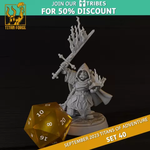 Gnome Male Cleric - RPG Hero Character D&D 5e - Titans of Adventure Set 40 by Titan Forge Miniatures
