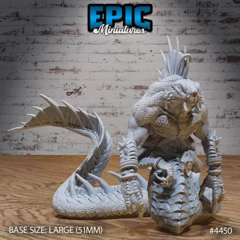 Naga Savage / Ancient Asian Serpent / Majestic Lizardfolk Warrior / Myth Creature / Legendary Leader / Underworld Monster Encounter by Epic-Miniatures