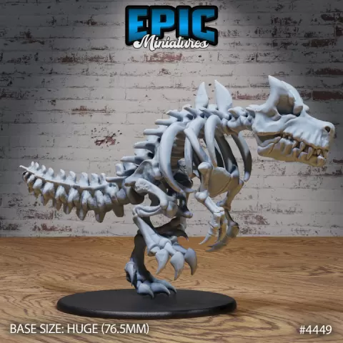 Skeleton T-Rex Run / Undead Dinosaur / Skelet Tyrannosaurus / Ancient Predator / Dino World Beast / Hunting Raptor / Jurassic Encounter by Epic-Miniatures