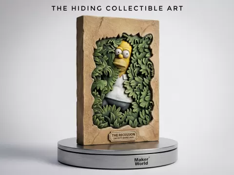 Iconic"Homer Backing Into Bushes" Meme 3D Wall Art