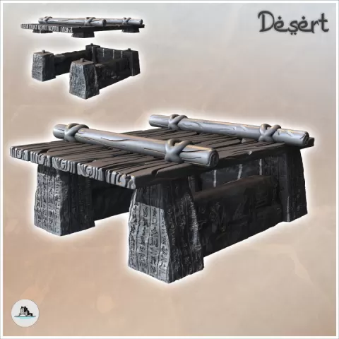Egyptian Shelter with Hieroglyphic Inscriptions and Wooden Roof (44) - Egypt Ancient Old Desert Arid Africa RPG 28mm 15mm by Hartolia Miniatures