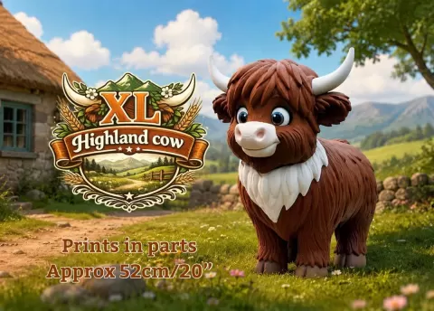 XL Highland Cow (standing) for larger build plates above 300x300x300