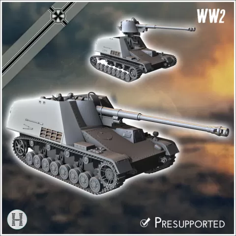 Nashorn / Hornisse panzerjäger armored tank hunter (Sd.Kfz. 164) - Germany Eastern Western Front Normandy Stalingrad Berlin Bulge WWII by Hartolia Miniatures
