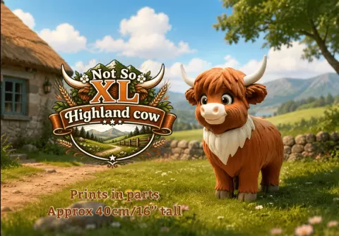 Not So.. XL Highland Cow (standing) for smaller build plates below 300x300x300