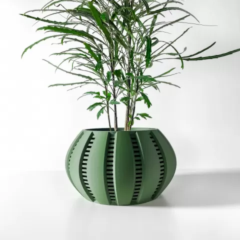 The Balu Planter Pot with Drainage Tray & Stand: Modern and Unique Home Decor for Plants and Succulents | STL File by MODERN MACHINE