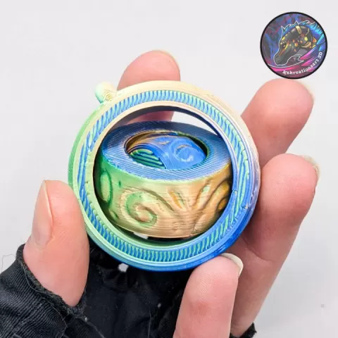 Basic Gyroid Fidget Spinner Keychains by Kirsten M