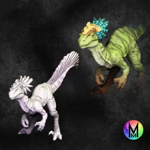 Dinosaur - Diogee the NuaNua Dinosaur ( Unique Raptor Like Dinosaur ) by Moonlight Minis- Christine Van Patten