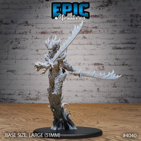 Fire Elemental Female Swords / Ancient Inferno / Flame Element / Efreeti / Ifrit Girl / Burning Humanoid Genie by Epic-Miniatures