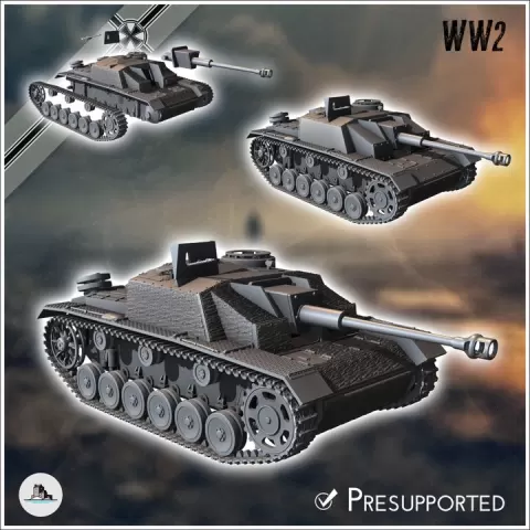 Sturmgeschutz StuG III Ausf. G 1943 Sturmi mid production (Sd.Kfz. 142-1) - Germany Eastern Western Front Normandy Stalingrad Berlin Bulge WWII by Hartolia Miniatures