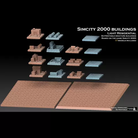 Simcity 2000 Buildings by Sharedog Miniatures