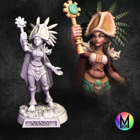 Female Cleric - Nandi the Shaman / Cleric - ( Female Cleric PoC Aztek & Zulu inspired ) by Moonlight Minis- Christine Van Patten