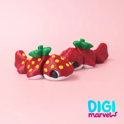 Strawberry Shark Mini Flexi + Keychain (Exclusive)