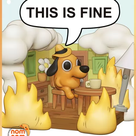 Chibi Calm Fire Dog by Nomnom Figures
