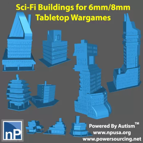 City Buildings for 6mm/8mm Tabletop Wargames by nonPareil Institute