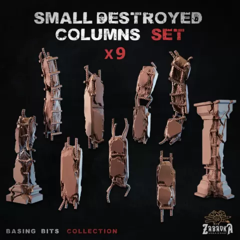 Small Destroyed Columns - Basing Bits by Zabavka Workshop