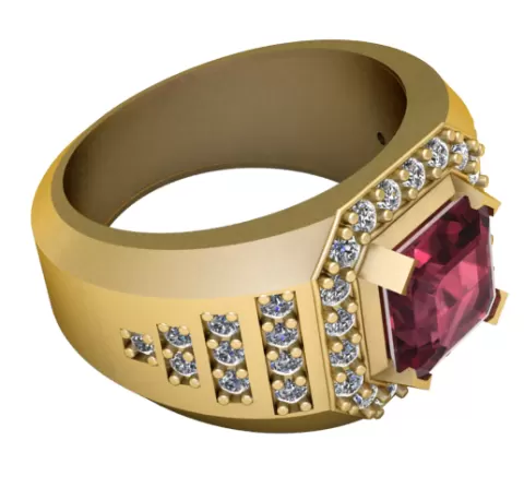 RUBY BIG STONE RING 3D PRINTABLE MODEL