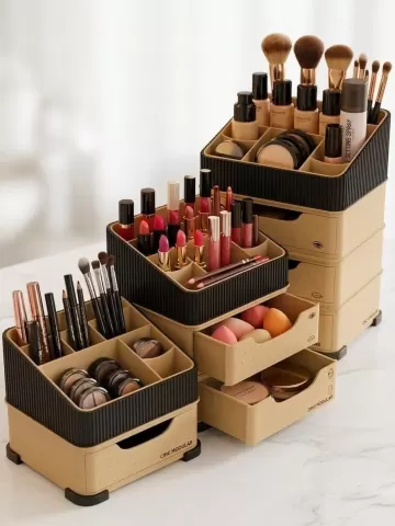 Modular Stackable Organizer -Makeup & Desk Storage