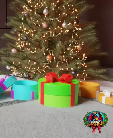 Round Holiday Gift Box - Mesh Mayhem