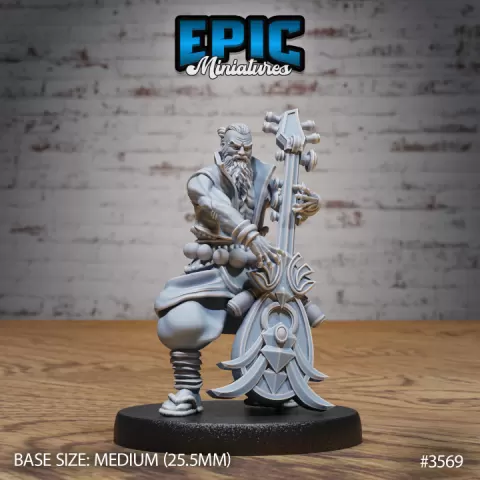 Orient Metal Bard Playing / Monk Musician / Shaolin Shaolin Performer / Chinese Villager / Ruthless Trickster / Iron Fist Encounter by Epic-Miniatures