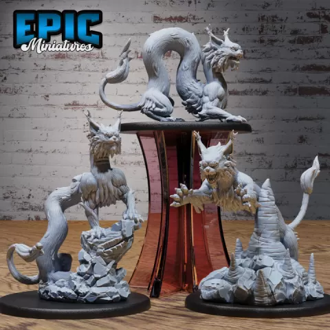Long Cat Set / Feline Beast / Catfolk / Shaolin Predator / Kung Fu Master Animal / Iron Fist Encounter by Epic-Miniatures