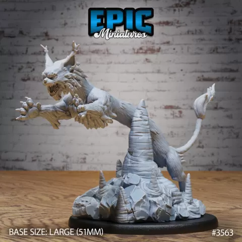 Long Cat Attacking / Feline Beast / Catfolk / Shaolin Predator / Kung Fu Master Animal / Iron Fist Encounter by Epic-Miniatures