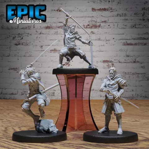 Katana Master Set / Shaolin Warrior / Male Priest / Human Warrior / Ninja Fighter / Kung Fu Master / Iron Fist Encounter by Epic-Miniatures