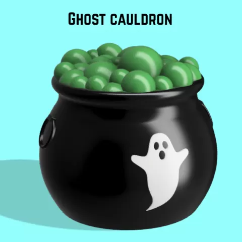Ghost Cauldron (Bubbles Lid) by MysticMesh3D