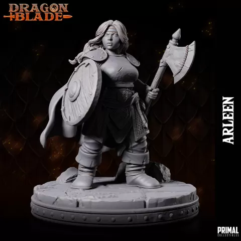 Dwarf - Arleen Goldenaxe - July 2023 - DRAGONBLADE- MASTERS OF DUNGEONS QUEST by PRIMAL Collectibles
