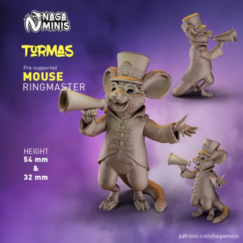 (Pre-supported) Mouse Folk Ringmaster by Naga Minis
