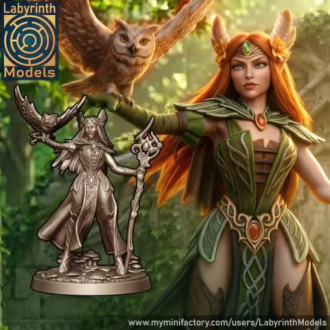 Forest Elf Mage - 32mm scale by Labyrinth Models
