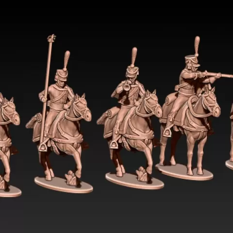 napoleonic french hussars with palisse and shako by Kozak miniatures