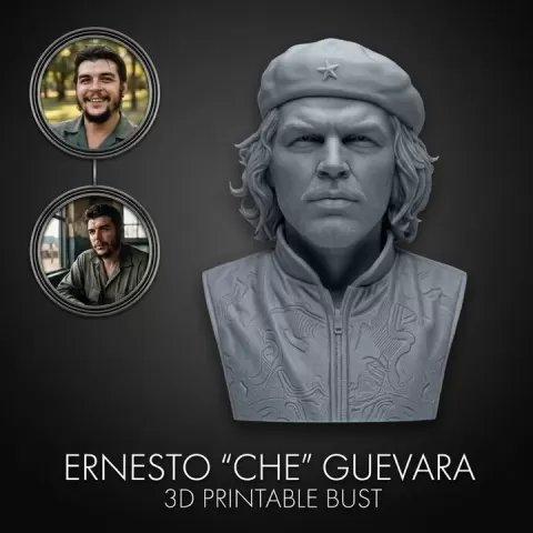 Ernesto Che Guevara 3D Printable Bust by 3dmodelgallery