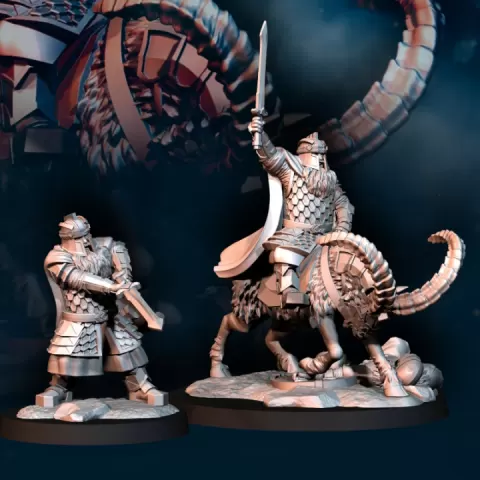 Silver Goat Dwarf Captain - Foot and Mounted | Silver Goat Dwarves | Fantasy by Davale Games ©