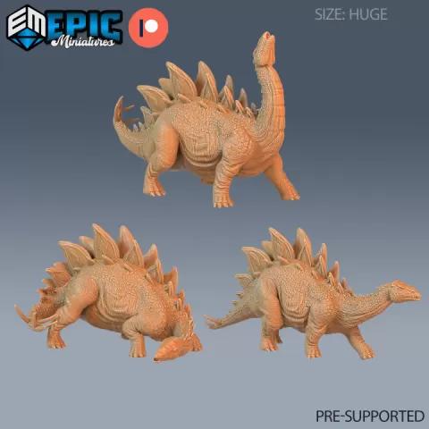 Stegosaurus Set / Herbivorous Dinosaur / Huge Dino / Roof Lizard / Spiked Tail Beast / Jurassic Encounter by Epic-Miniatures