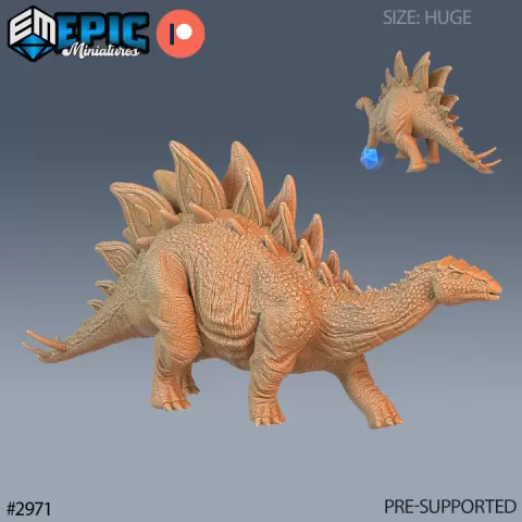 Stegosaurus / Herbivorous Dinosaur / Huge Dino / Roof Lizard / Spiked Tail Beast / Jurassic Encounter by Epic-Miniatures