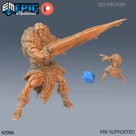 Caveman Barbarian Attack / Ancient Cave Human / Ancestor of Man / Neanderthal Warrior / Jurassic Encounter by Epic-Miniatures