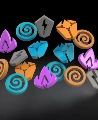 Tokens for the board game Casting Shadows