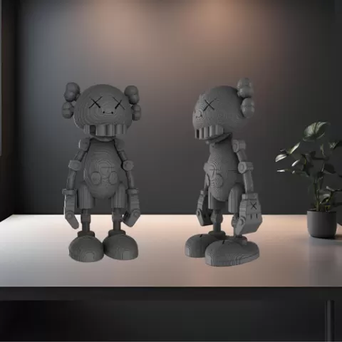 Voxel KAWS x Hajime Sorayama No Future Companion - Pixel Art (Multiple Detail Levels)