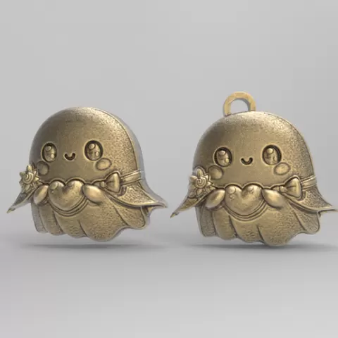 cute ghost with love heart decor