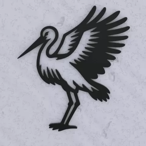 Stork Silhouette Wall Art